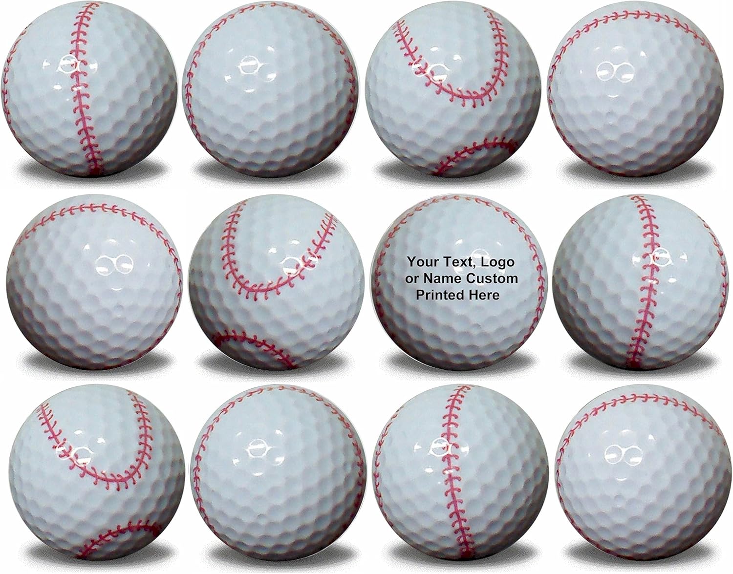 Baseball Golf Balls 12Pack Your Personalized Message on
