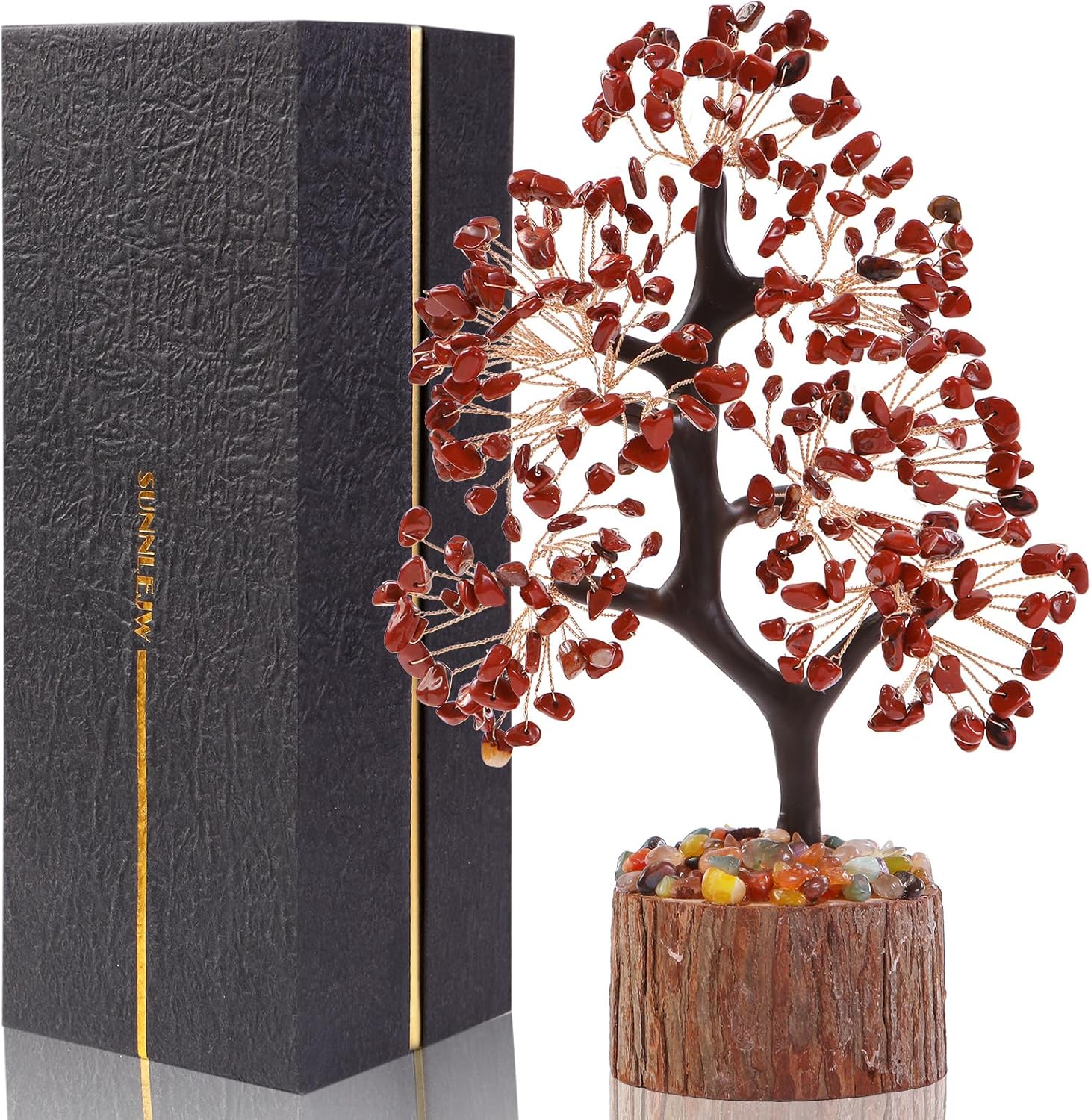 Clear Quartz Crystal Tree of Life for Home, Office, and Desk Decor，Handmade Bonsai for Clearity, Healing Crystals Money Tree，Perfect Concentration Gifts for Mom and Sister Friend