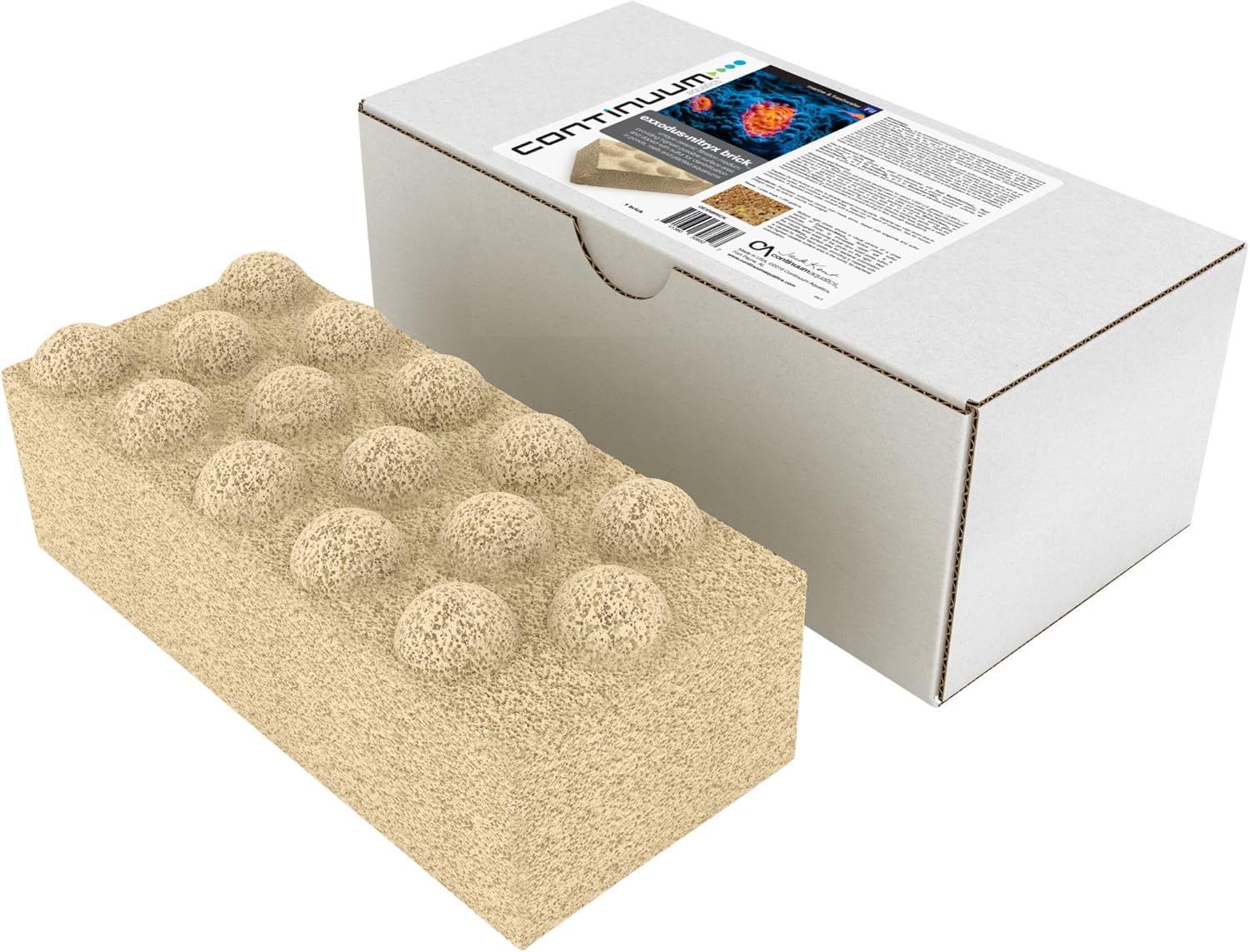 Continuum Aquatics Exxodus Nitryx Brick - Porous Filtration Media for Nitrate Removal in Marine Saltwater and Freshwater Aquariums