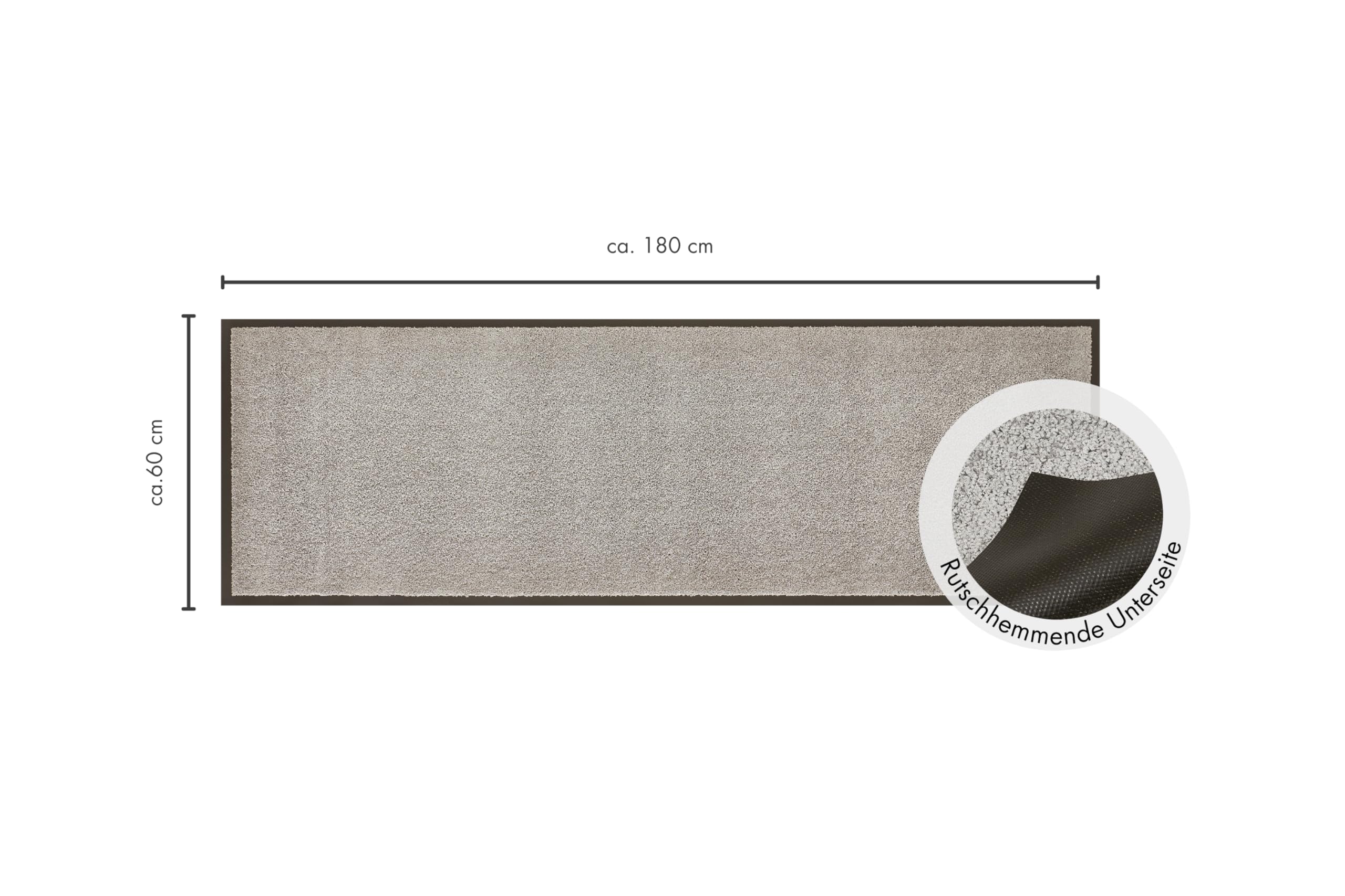 andiamo Felpudo Verdi – Felpudo para la Entrada de la casa – Ideal como Felpudo Interior o como Felpudo en Exteriores Cubiertos – Felpudo para Puerta de casa 60 x 180 cm Color Topo