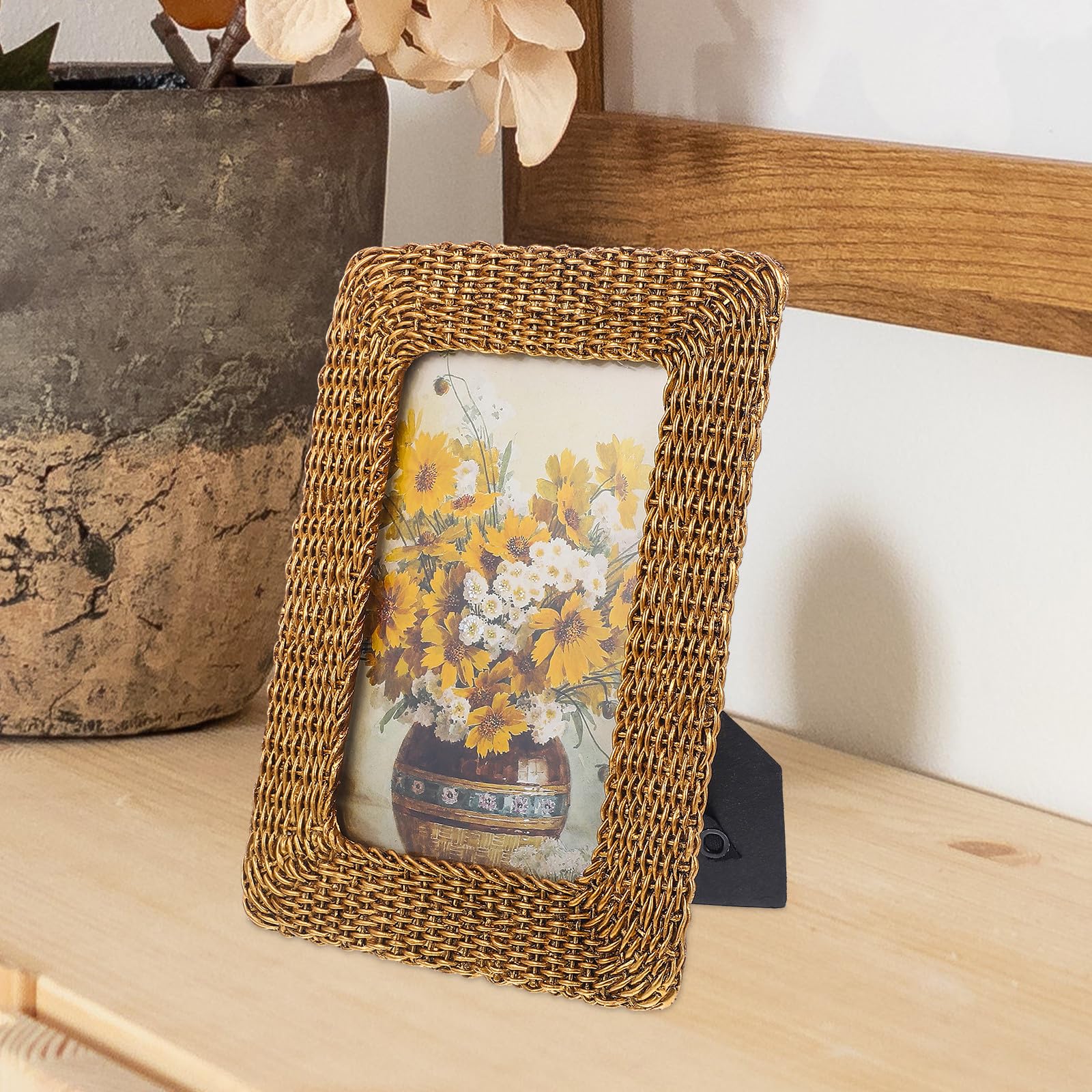 Marco de Diseño Chic y Elegante Vintage de Resina para Escritorio, Portafotos Práctico y Multiusos para del Hogar
