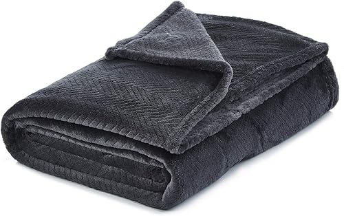 Miniatura 3 de COZY TYME Manta Sherpa - Manta Serena reversible gris oscuro, 100% poliéster, 60 x 70 pulgadas