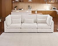 Vista 19 de Sofá modular de gran tamaño, sofá seccional de pana Cloud extra profundo con diván otomano chaise, sofá cama de chenilla esponjosa de 8 plazas