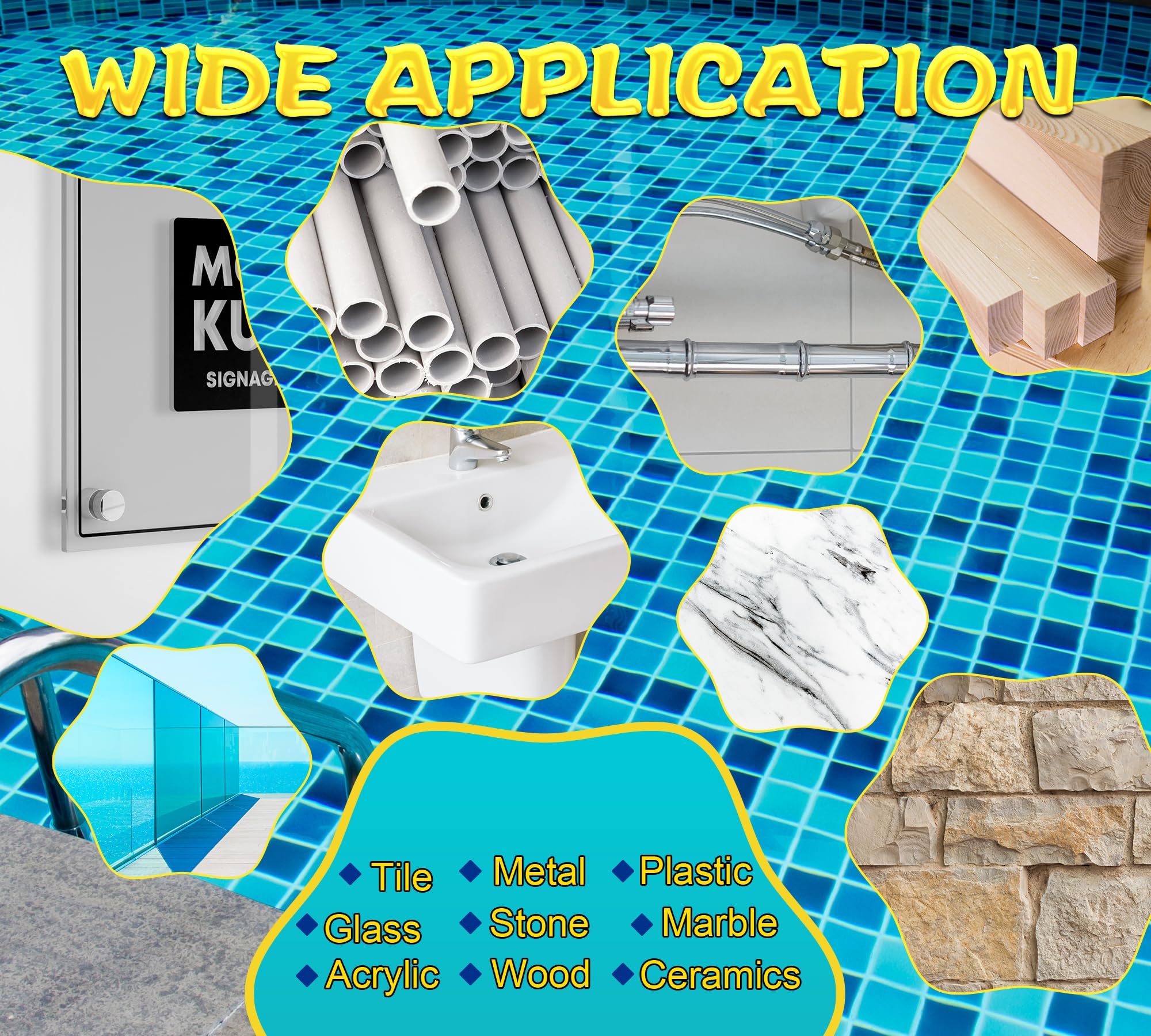 Stucco Epossidico Bianco, 340g Stucco per Piscine da Perdite Sott'acqua o sopra, Stucco per Plastica, Piastrelle, Calcestruzzo, Cemento, Legno etc, Riparazione Rapida di Crepe, Riempimento, Modellismo