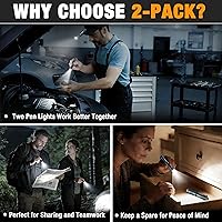 Vista 8 de EverBrite Paquete de 2 mini bolígrafos de luz, linterna recargable de bolsillo con cable USB C, 4 modos de luz, linterna pequeña de 300 lúmenes