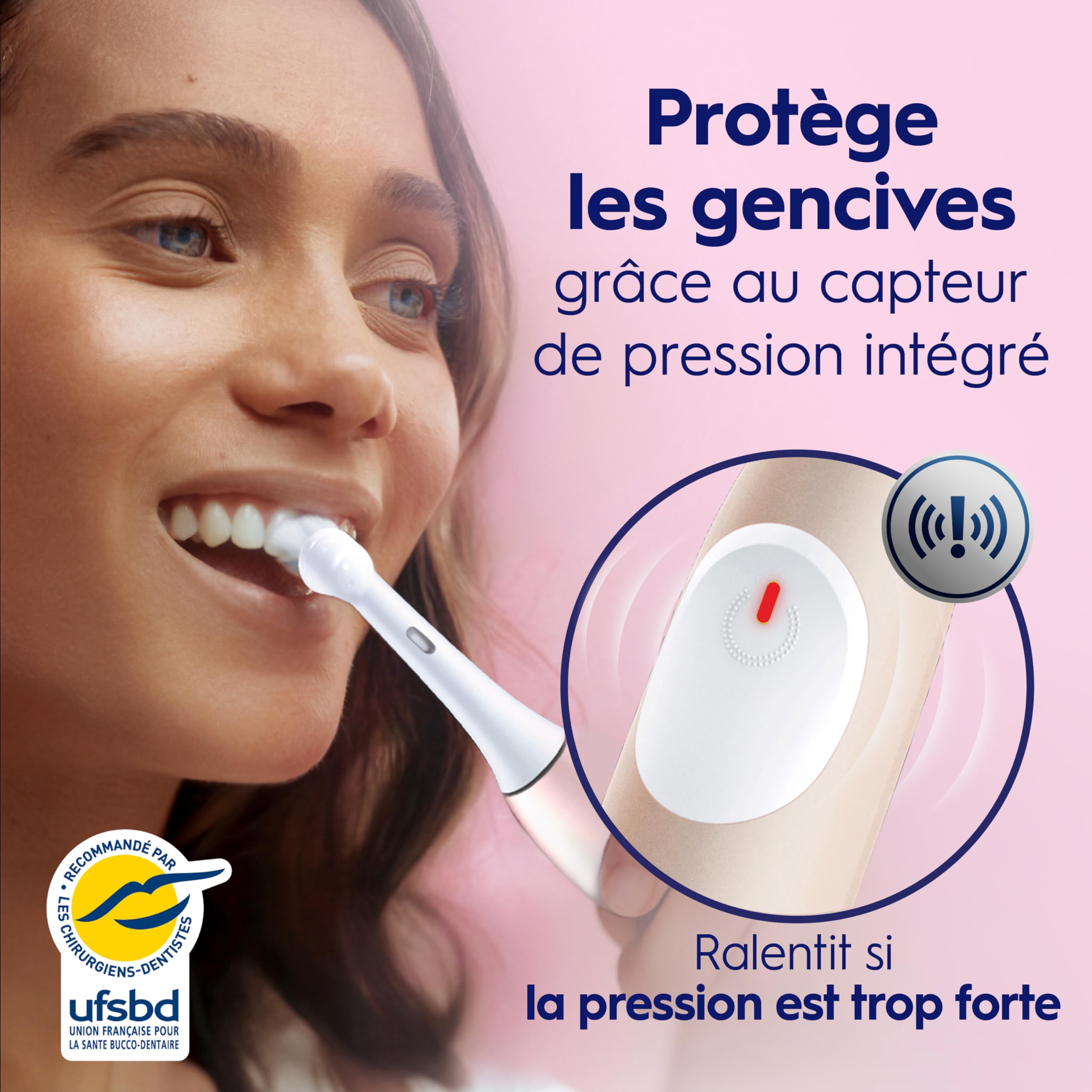 Oral-B iO2 Brosse À Dents Électrique Rose Clair, 1 Brossette, 1 Étui De Voyage, 1 Porte-Brossettes de voyage