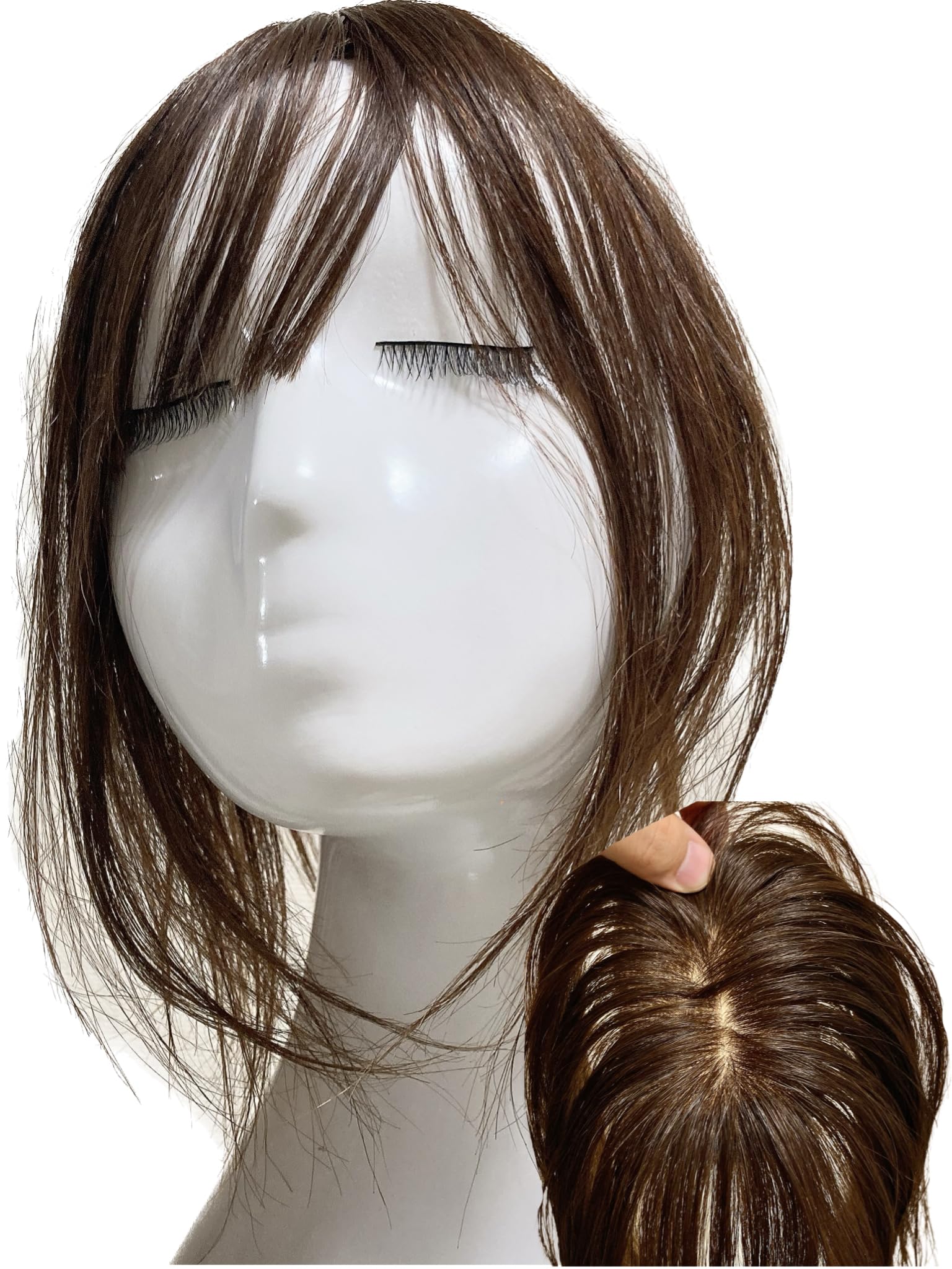 Amazon.co.jp: Luce brillare 部分ウィッグ かつら 女性 人毛100% 人毛 