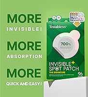 Vista 2 de Troubless Parche invisible para espinillas, 96 parches ultrafinos para acné, fácil de despegar, 2 tamaños
