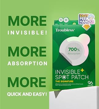 Invisible Pimple Spot Patch - 96 Ultra Thin Acne Patches - Easy Peel - 2 Sizes