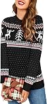 Zeagoo Womens Ugly Christmas Sweater Cute and Funny Christmas Tree Reindeer Knit Pullover Tops for Wintertime Holiday Parties