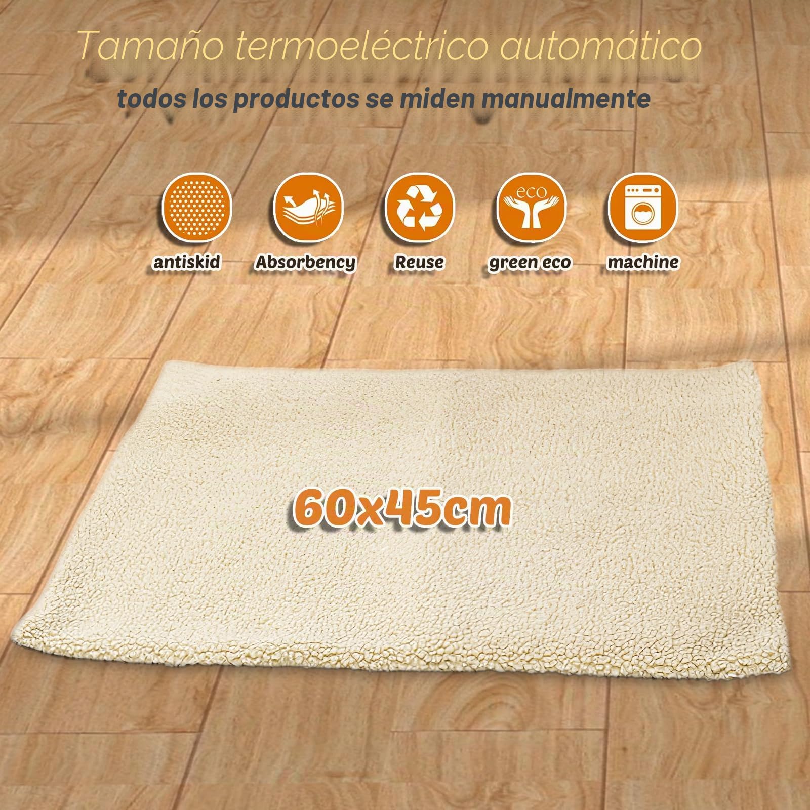 SPORWAY Manta térmica autocalentable para gatos y perros, 60 x 45 cm, manta térmica lavable (blanco)