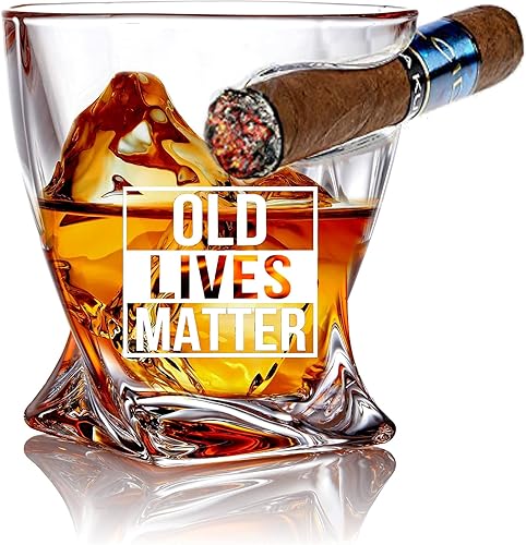 Old Lives Matter - Vaso escocés de whisky de 12 onzas, regalos para el día del padre o la jubilación, vasos de whisky para personas mayores, regalo