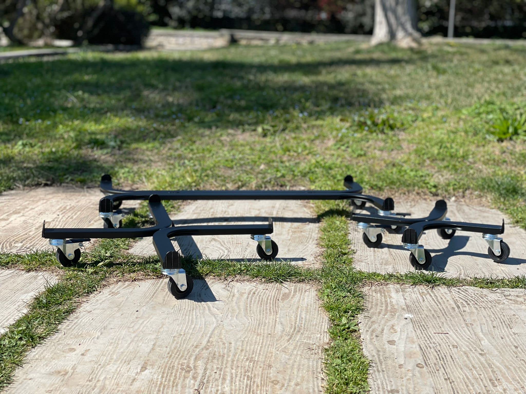 Tecnokit: Carrello portapiante, Varie Dimensioni, con Ruote industriali Ø 5 cm, Struttura in Acciaio, Adatto per Interni ed Esterni, Giardinaggio. (Ø cm 50, Nero)