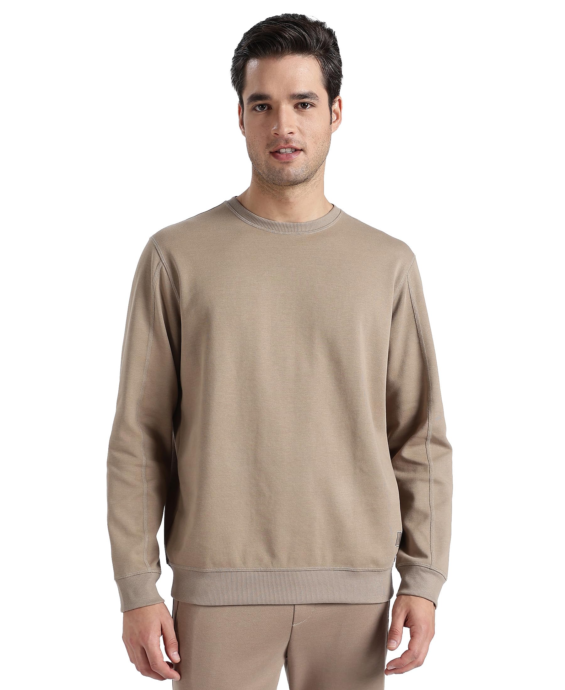 jockey Men's Super Combed Cotton Crew Neck AM48 Rich Pique Sweatshirt with Ribbed Cuffs-picture-34