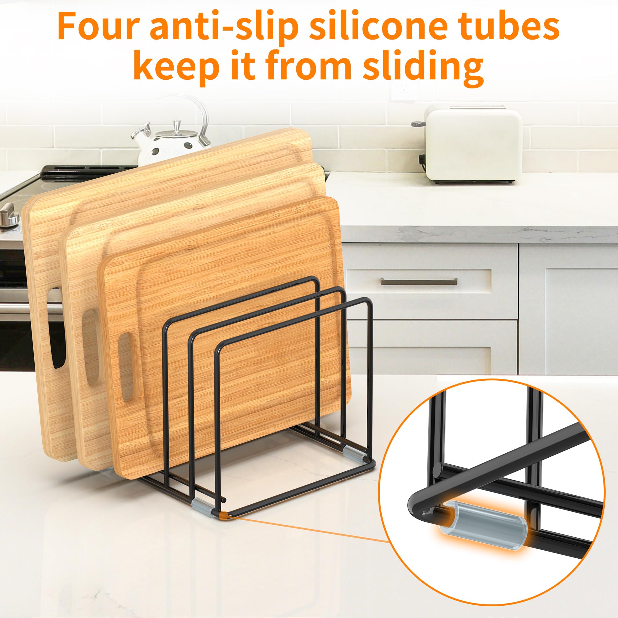 Schneidebrett-Organizer, Küchenschrank-Organizer | Unterteiltes Gestell mit 5 Schlitzen für Backbleche – Keksblech-Organizer, Backblech-Halter, 2 Stück, groß