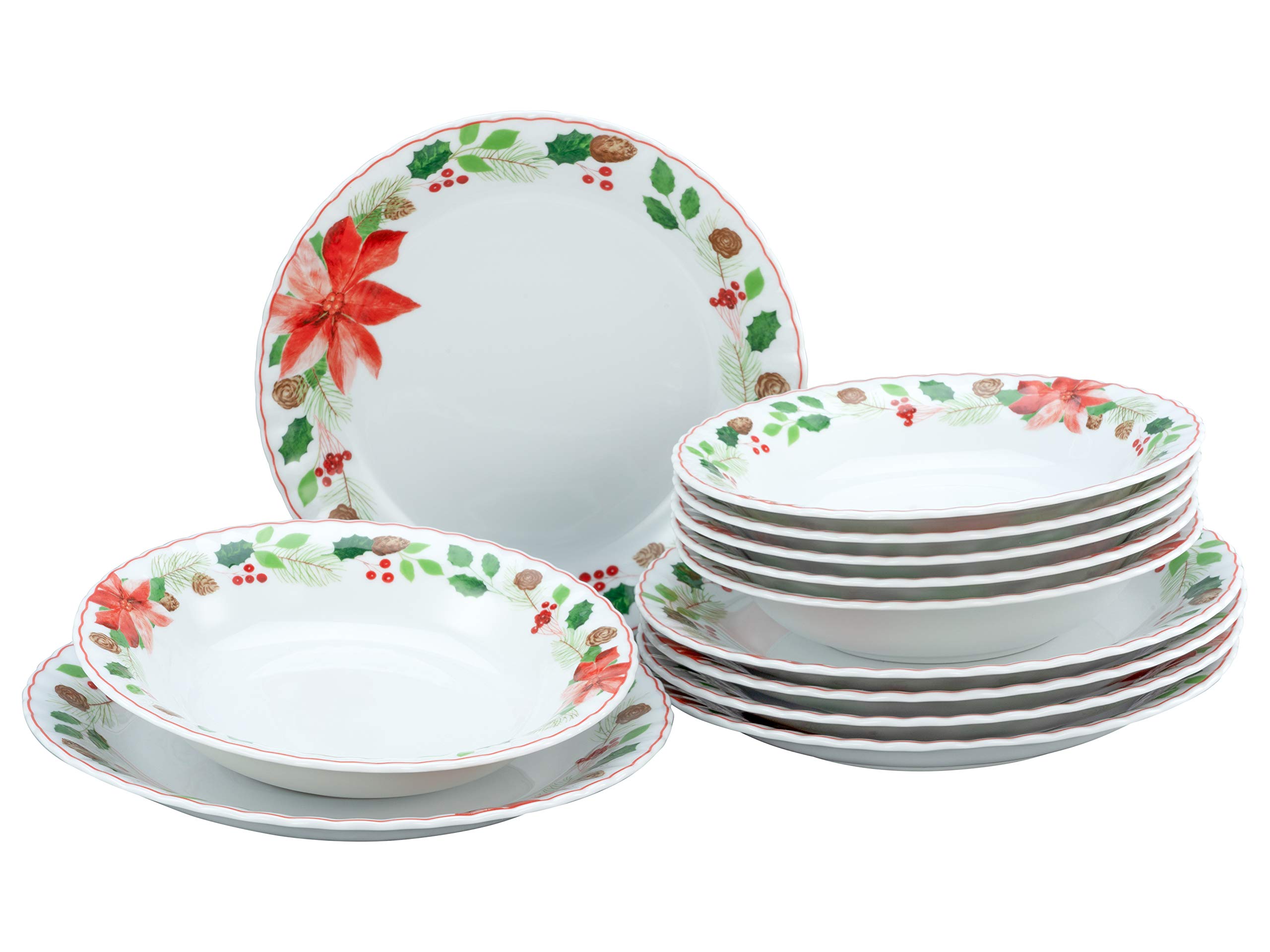 Creatable, 22415, seria Iwona CHRISTROSE, zestaw naczyń, zastawa stołowa 12-częściowy, porcelana