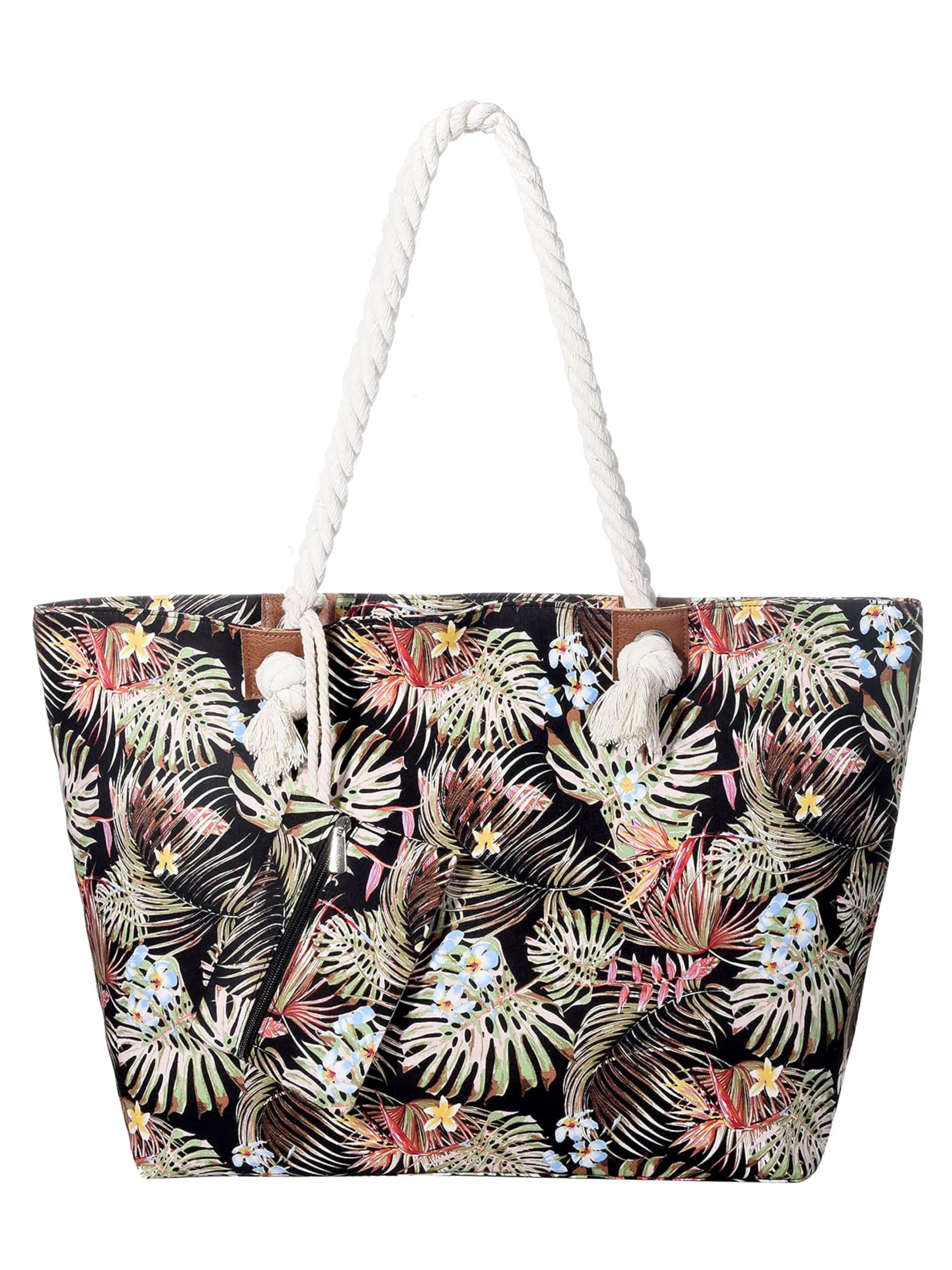 MASADA Badetasche XXL Familie Strandtasche Damen Beach bag groß mit Reißverschluss - Tropical Island