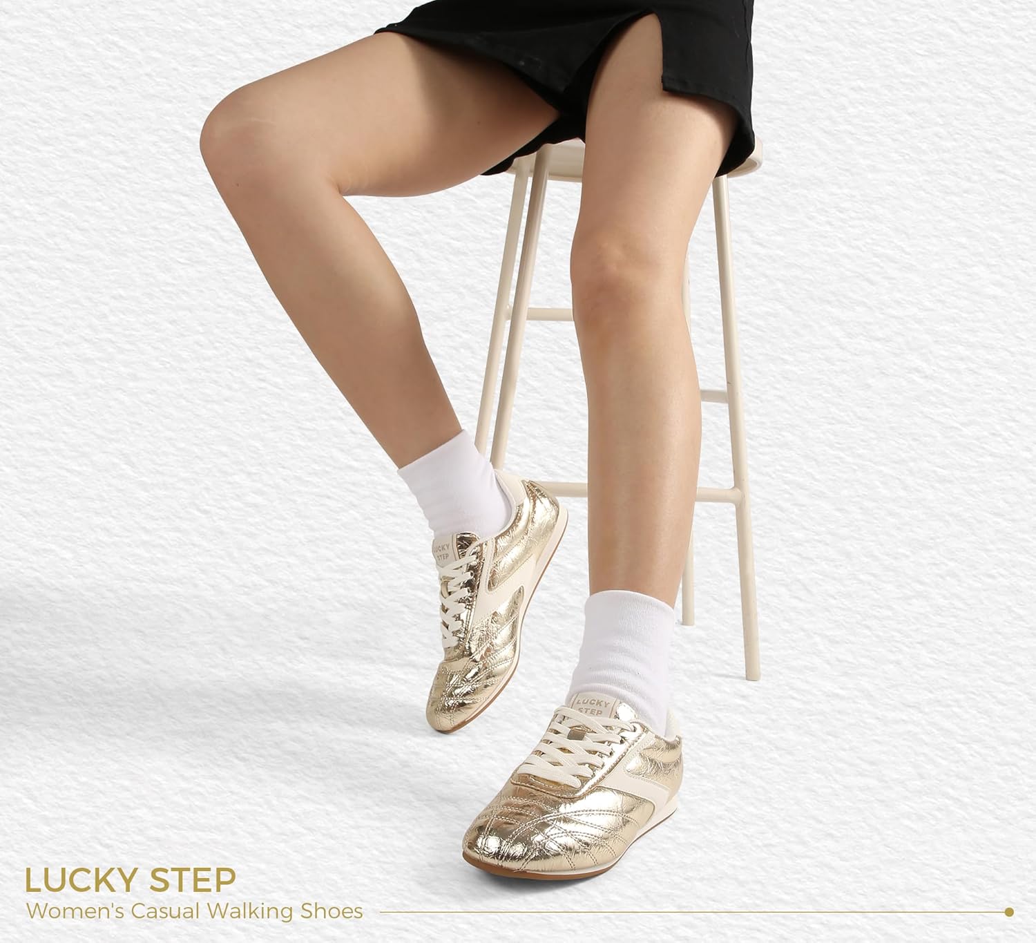 LUCKY STEP Women's Lightweight Fashion Sneakers Thin Sole Athletic Casual Running Gym Workout Comfortable Walking Tennis Trainers Shoes