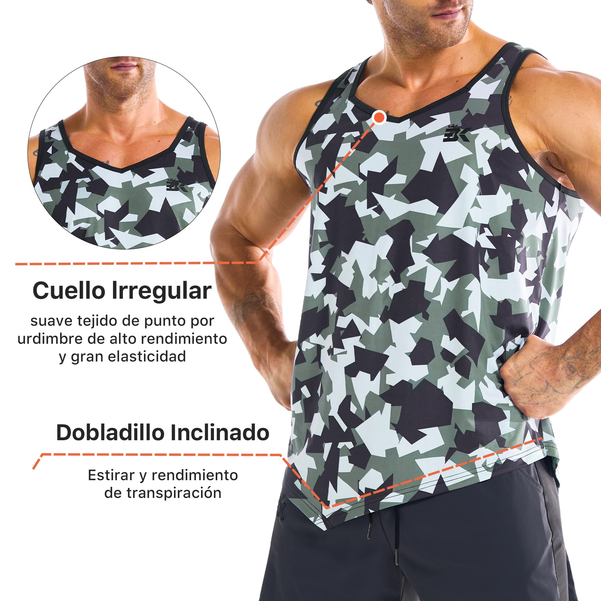 ZENWILL Lot de 3 débardeurs irréguliers légers pour homme à séchage rapide