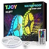 TJOY Waterproof LED Light Strips 328ft, IP65 Outdoor LED Strip Lights Waterproof with 44 Key IR Remote, Co