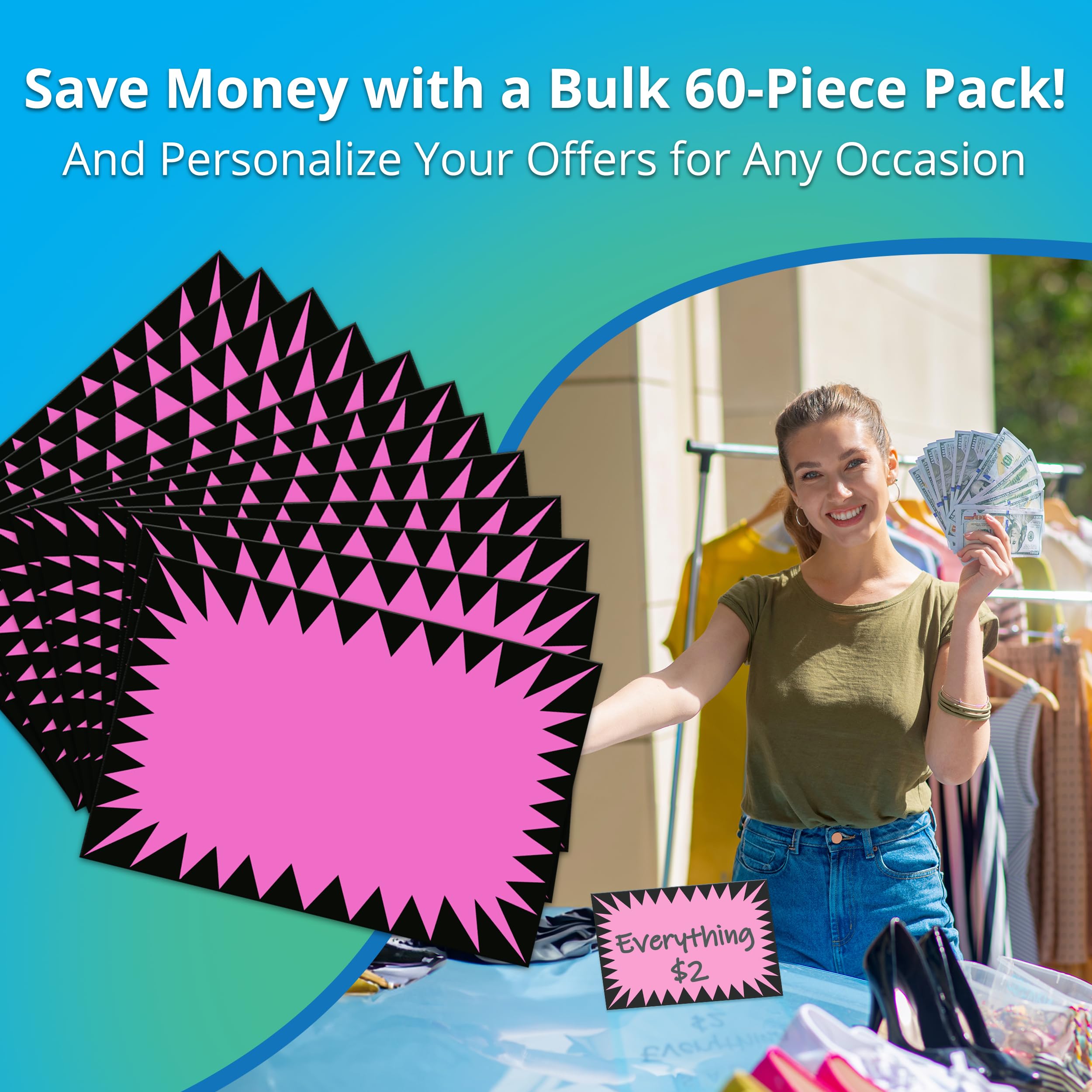 Amazon.com : Retail Genius Price Burst 60 Pink Sign Pack. Boost