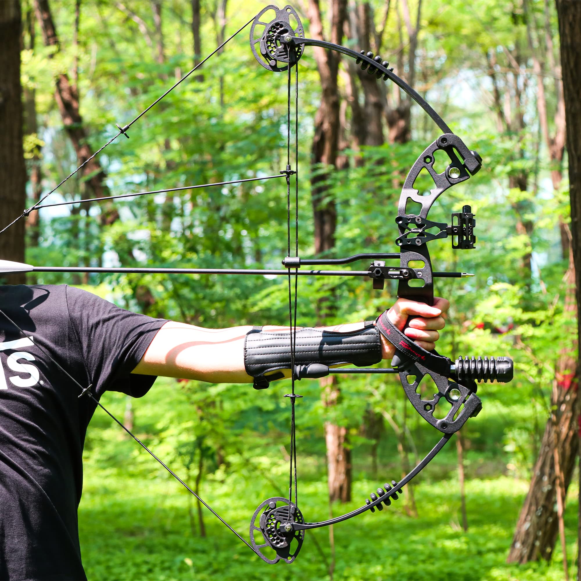Kit Arc à Poulies pour la Chasse à l’Arc Arcs Compounds Set 30-40 Livres Réglable Arc de Chasse pour Adulte tir en Plein air droitier ​avec Accessoires et Flèches en Carbone