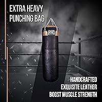 Vista 2 de Cleto Reyes Saco de boxeo extra pesado para adultos, equipo de entrenamiento de boxeo, MMA, kickboxing, Muay Thai, cuero, negro