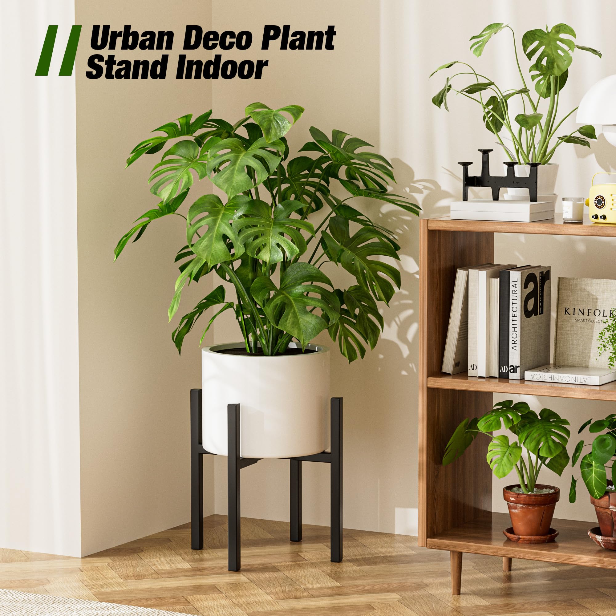 LE TAUCI 25 Cm Vaso Per Piante, Vaso In Ceramica Per Piante Da Interno, Vasi Per Piante Per Casa, Giardino, Patio Ufficio, Vaso Per Fiori Da Esterno Con Fori Di Drenaggio, Grigio - Foto 11