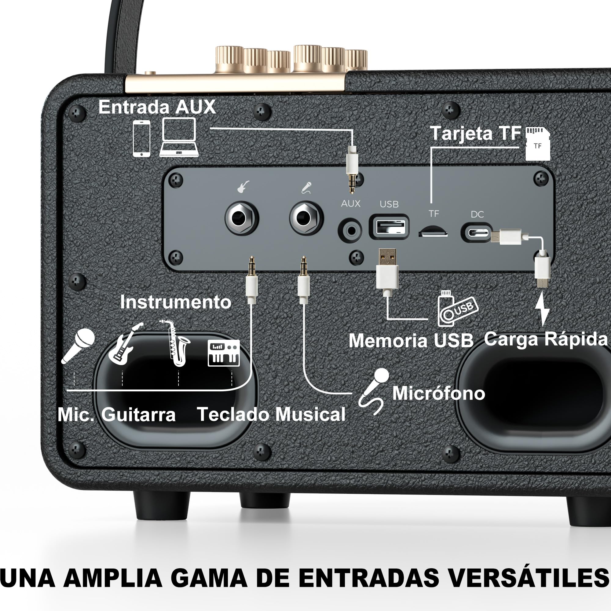 SUPNIU Altavoz Bluetooth portátil 240W Máxima Altavoz inalámbrico (Negro)