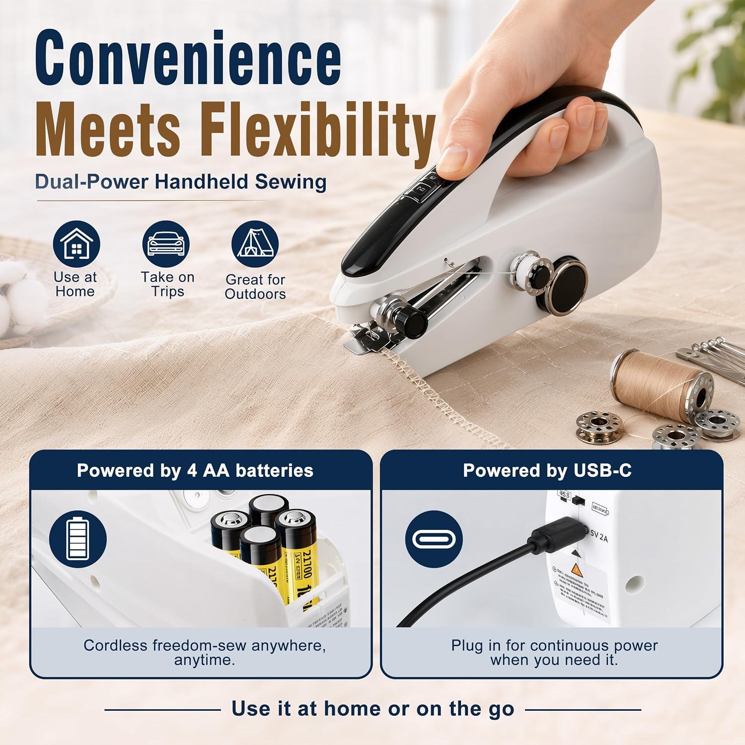 Handheld Sewing Machine for Beginners, Mini portable sewing machine