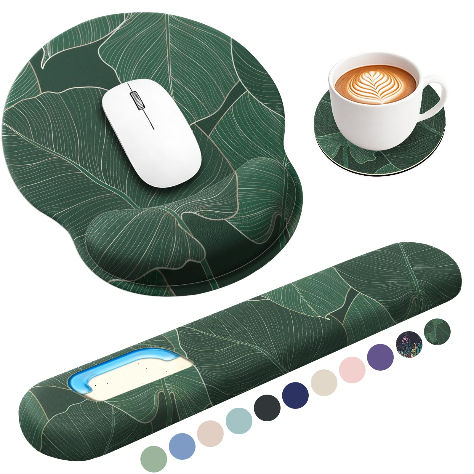 Sushret Mouse Pad and Keyboard Wrist Rest, Mouse Pad with Wrist Rest Set