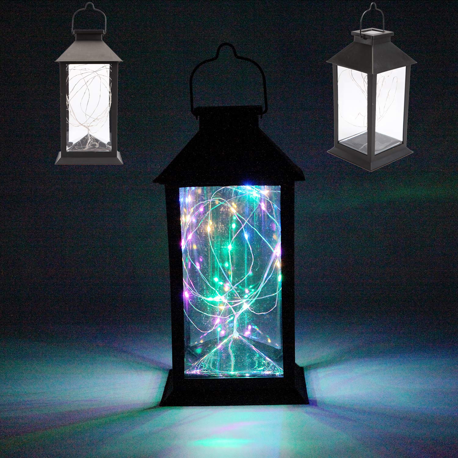 LED Solar Lantern Lights Hanging Lamp Outdoor-30 Colorful LEDs Solar Table Lamp Lawn Patio Yard Pathway Walkway Courtyard Garden (Colorful)