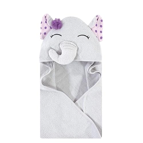 Miniatura 98 de Hudson Baby - Toalla unisex de algodón con capucha y cara de animal para bebé, conejito floral, talla única