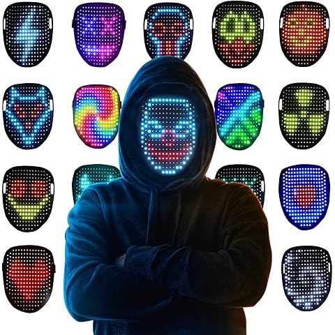 Mr.Pang LED Mask Light up Mask with Gesture Sensing, Cool Face Transforming Mask, Perfect Gifts for Halloween Christmas Birthday Cosplay Party