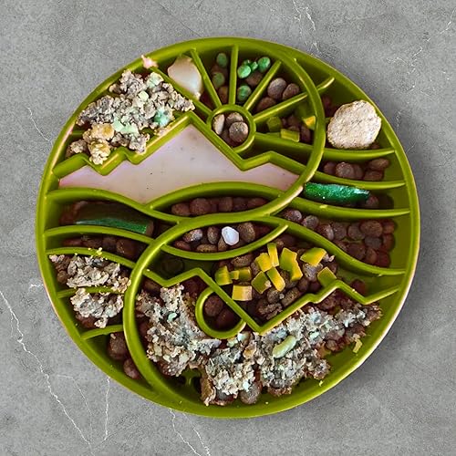 Miniatura 8 de SodaPup Mandala eTray - Bandeja duradera de alimentación lenta fabricada en Estados Unidos con material no tóxico, seguro para mascotas, seguro para