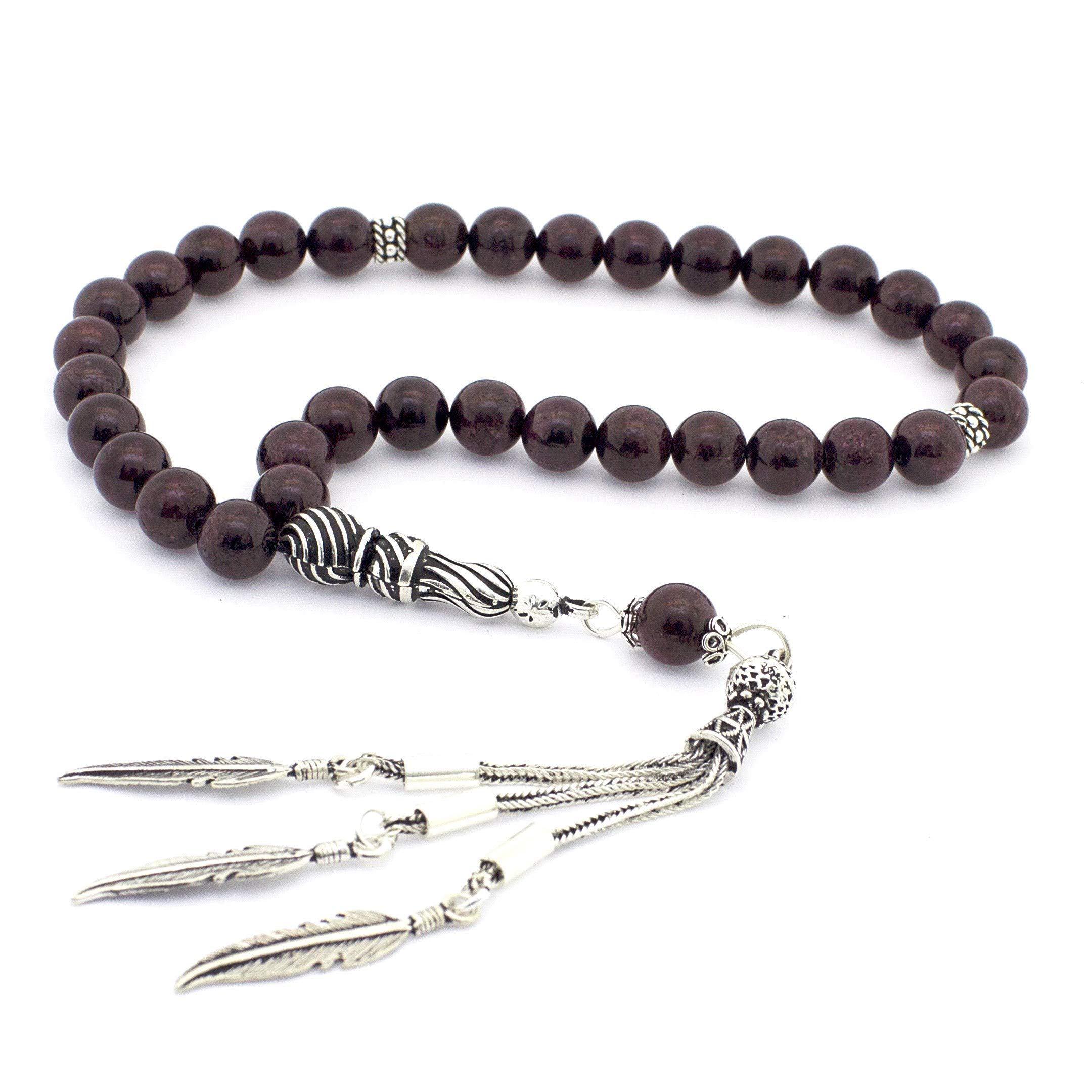 Chapelet Islamique Tasbeeh 33 Perles - Perles De Riz En Argent 925, Gravé, Fait Main En Turquie