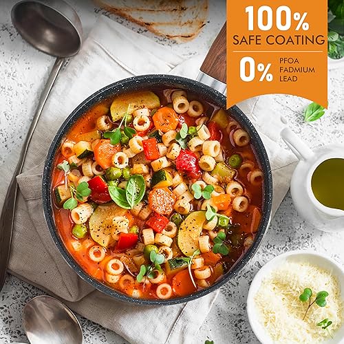 Miniatura 3 de DishDelight Juego de ollas y sartenes de inducción antiadherentes, juego de utensilios de cocina antiadherentes de 12 piezas, juego de cocina de