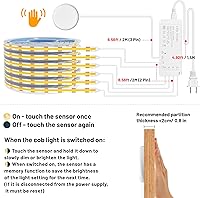 Vista 6 de Lichaser 6.56ft COB LED Strip Light, 6 Rolls of 3000K Flexible COB LED for Acoustic Panel and Wood Slat Wall Panels Parallel with Dimmable Touch