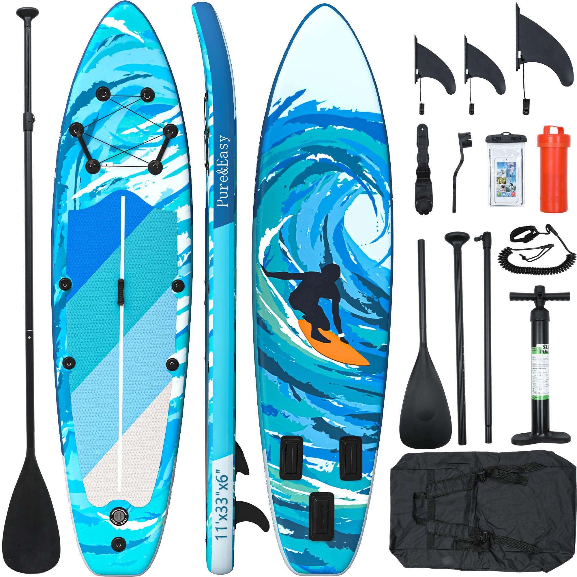 SUP 11フィート Amazon.com: YITAHOME 11 FT Inflatable Stand Up Paddle Board