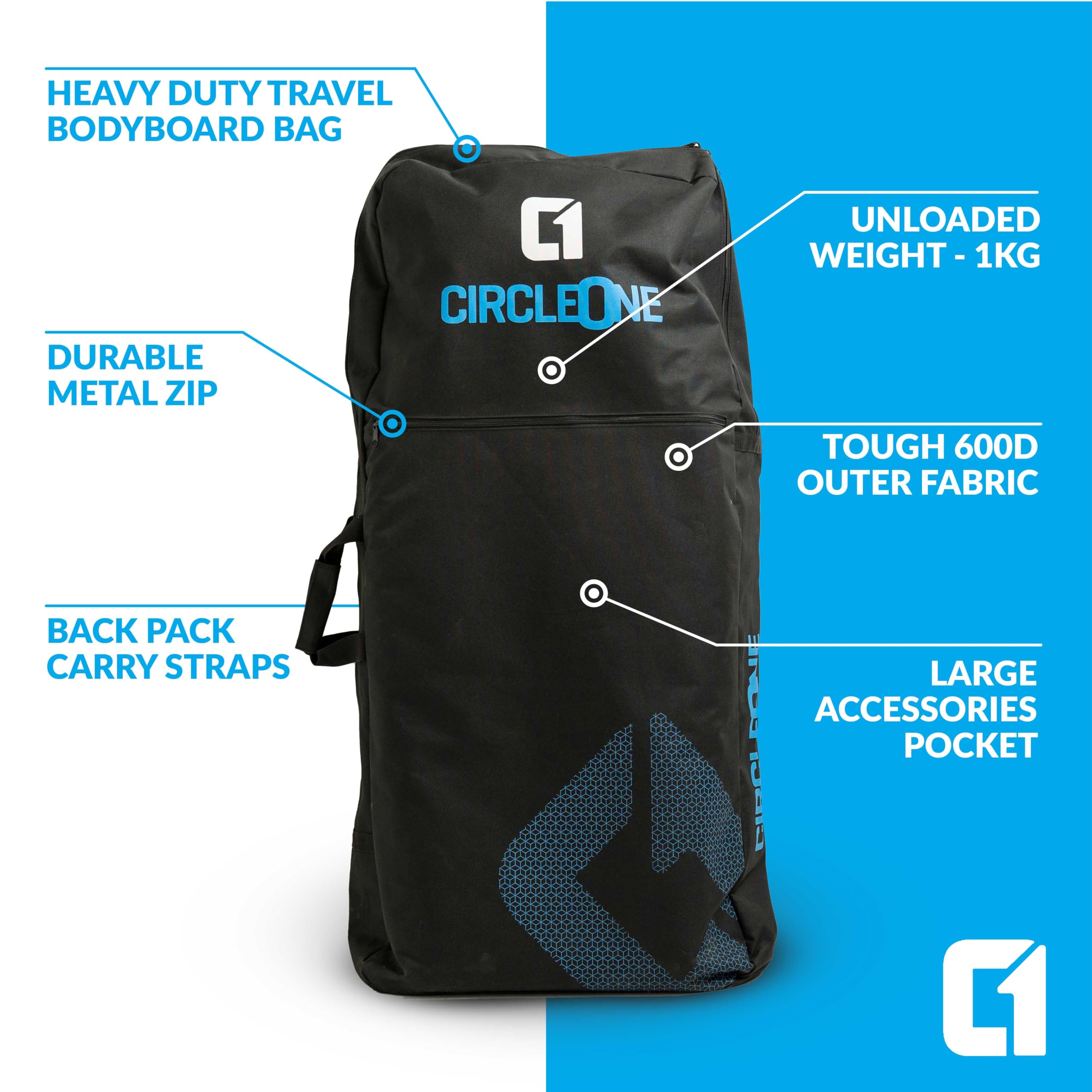 Circle One Bodyboard Sac à dos de voyage pour 3 planches Bleu