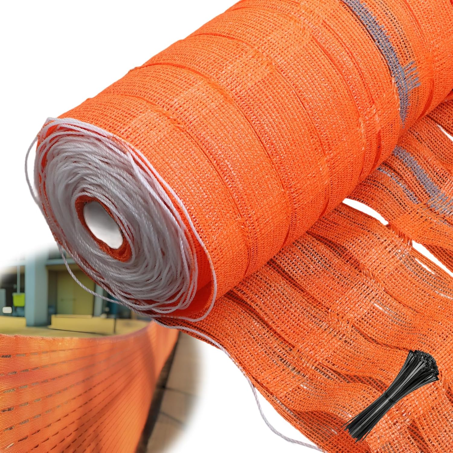 4'x100' Safety Fence, Orange Construction Barrier Fence Plastic Mesh Fencing Roll, Temporary Fence for Construction, Snow Fencing, Road Warning, Event, Crowd Control