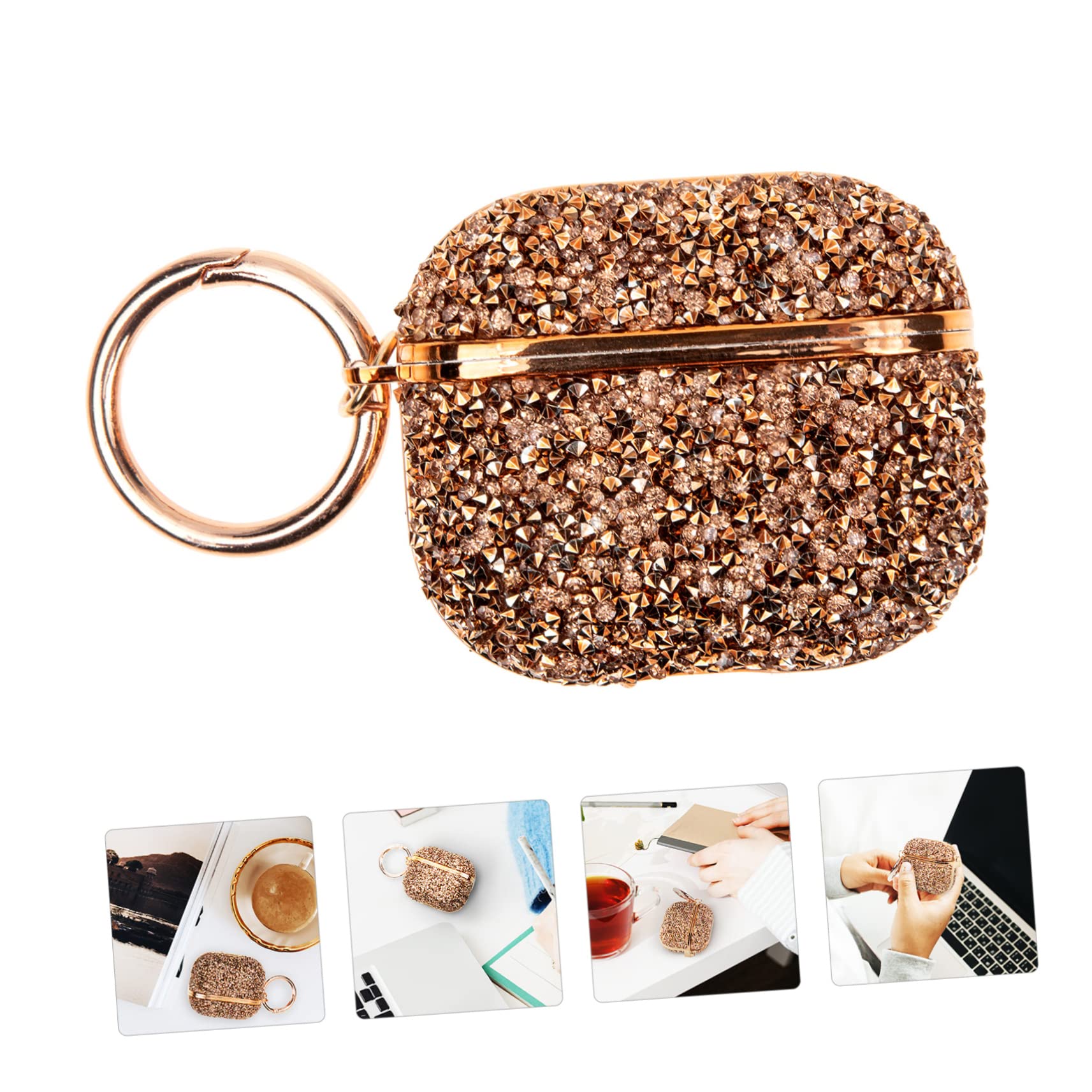 DOITOOL 5piezas Funda De Rhinestone para Auriculares Pro Estuche Protector Elegante y Delicado Compatible Protección contra Golpes y Caídas Accesorio Duradero y Único
