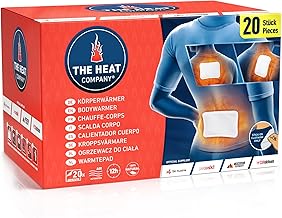 THE HEAT COMPANY Body Warmers – 10 or 40 Pieces – Extra Warm – Adhesive – Back Warmer and Neck Warmer – 12 Hours of Pleasant Warmth – Ready to Use – Self-Heating – Pure Natural