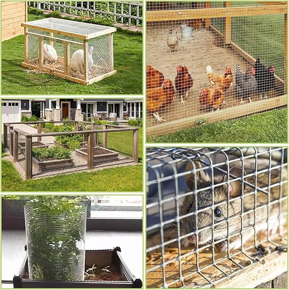 Galvanized Wire Mesh - 200mm x 6m Rodent Proofing Wire Metal Mesh, Welded Rat Mesh to Stop Rodent Animals, Mice & Mouse Access, for Filling In Gaps Around The Home & Garden