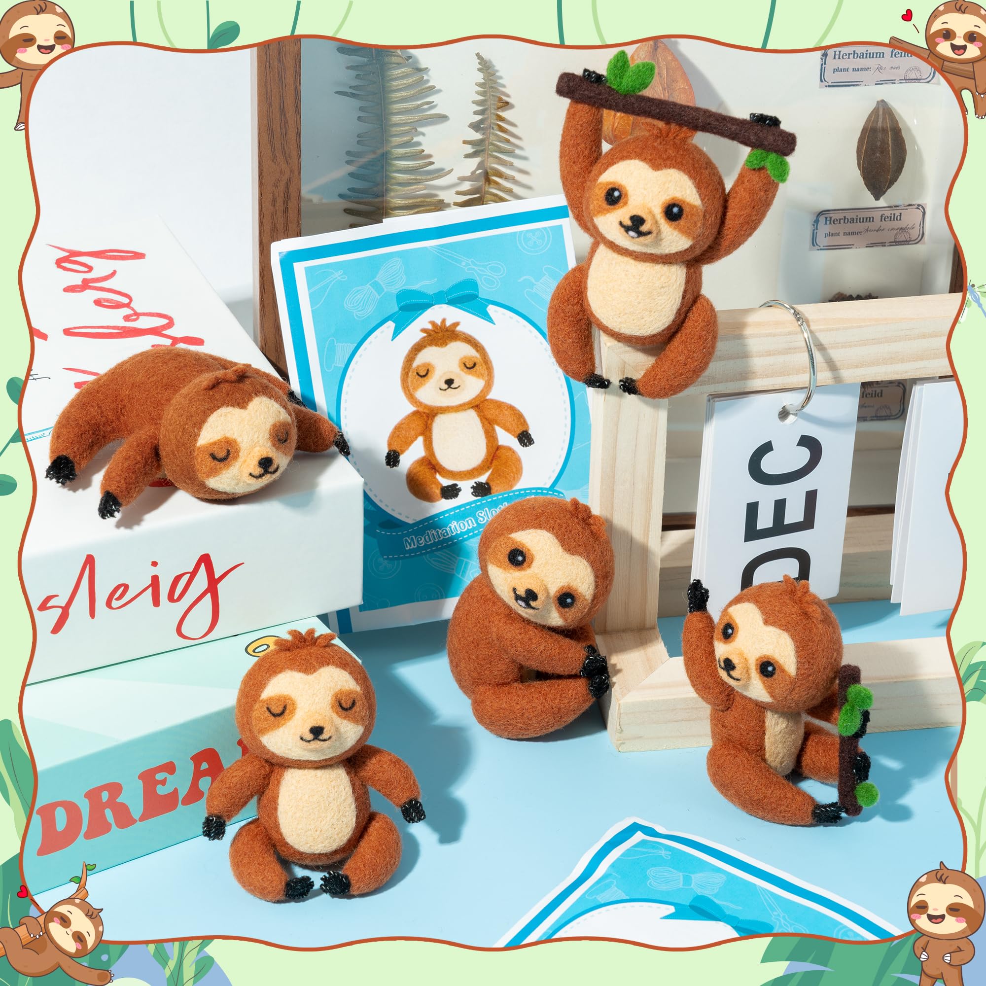 WATINC Needle Felting Starter Kit, Cute Doll Wool Felt Needle Felting Tools Foam Pad - Image 4