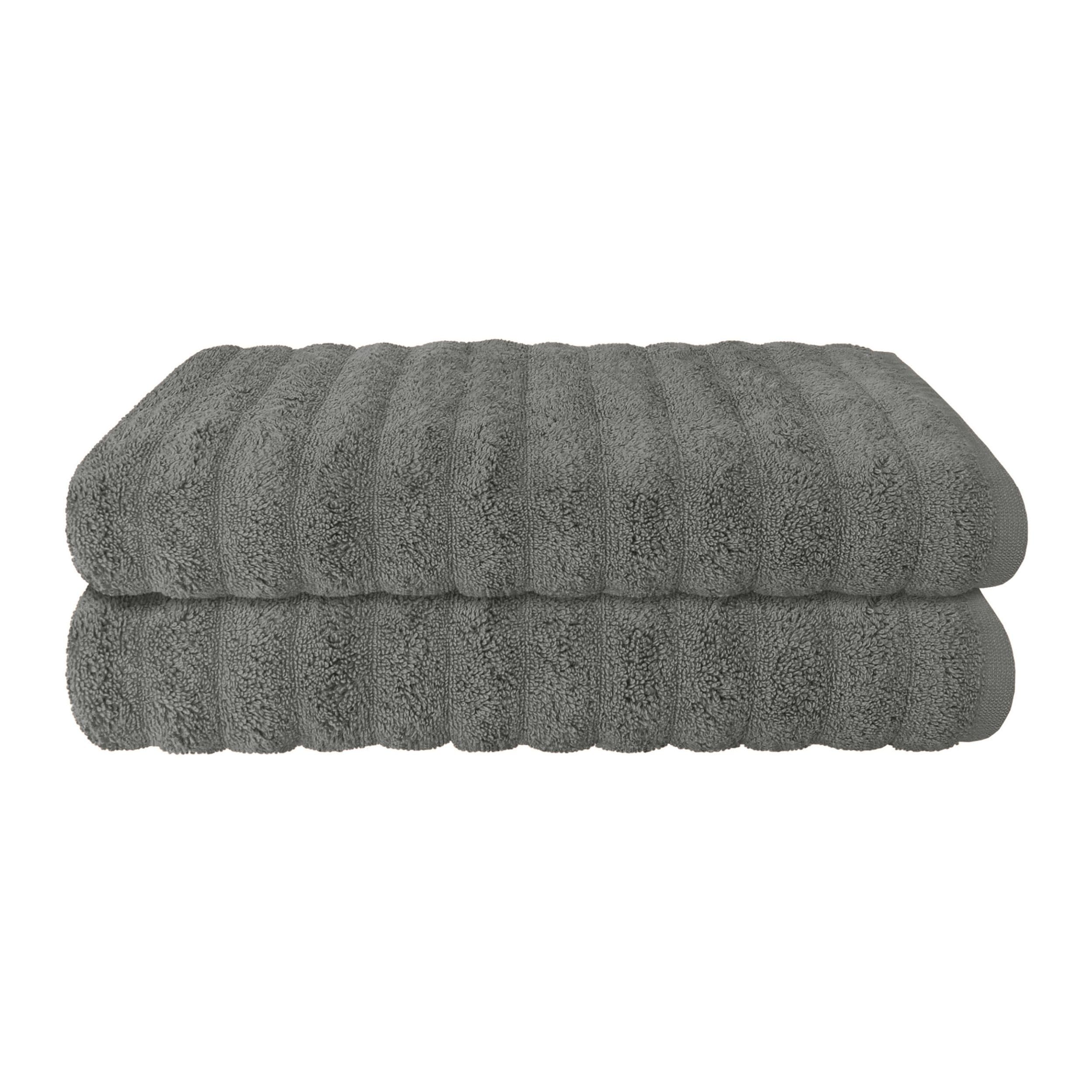 Schiesser Badetuch | 2er Set | 100% Baumwolle | Dunkelgrau