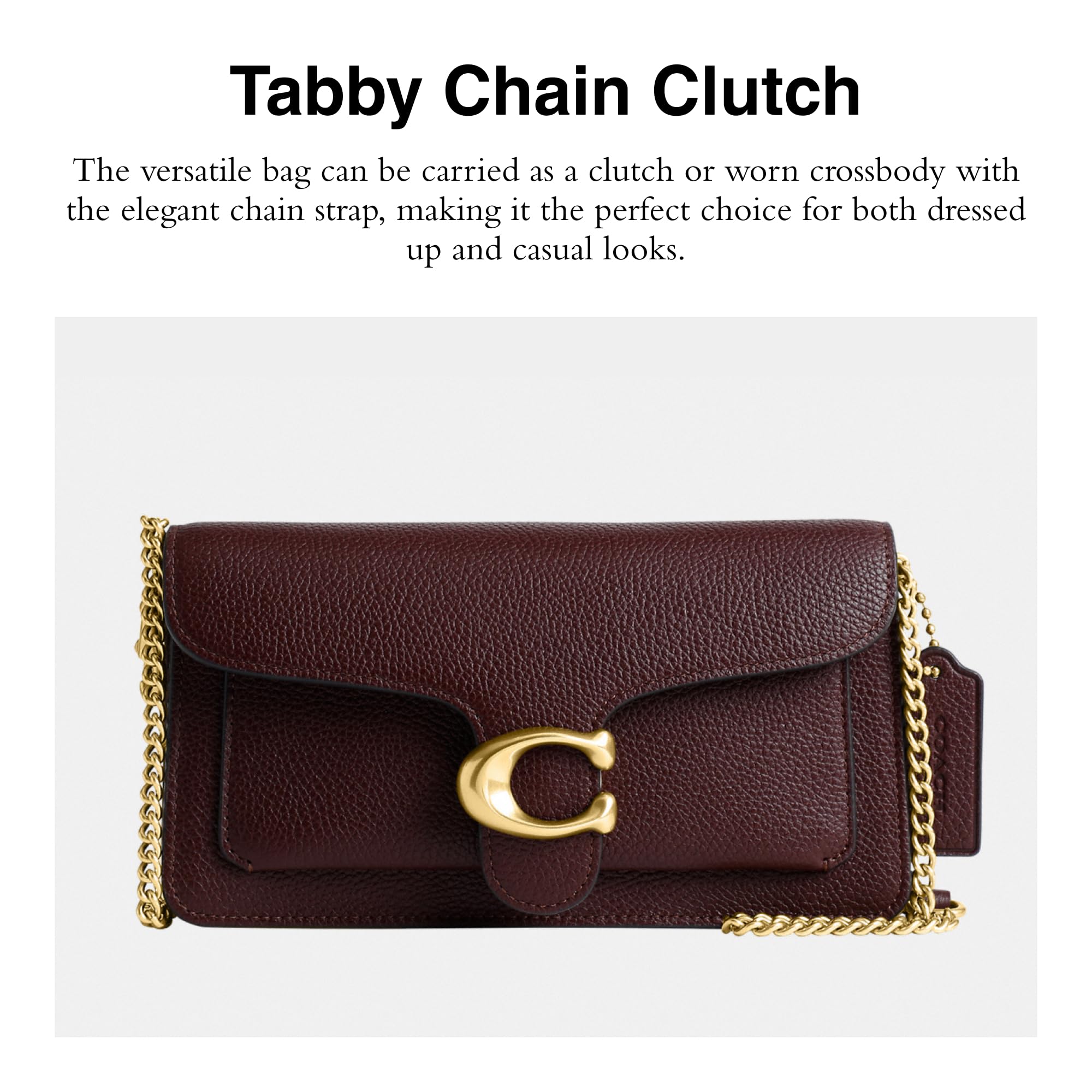 Coach Tabby Chain Clutch: One Size Merlot