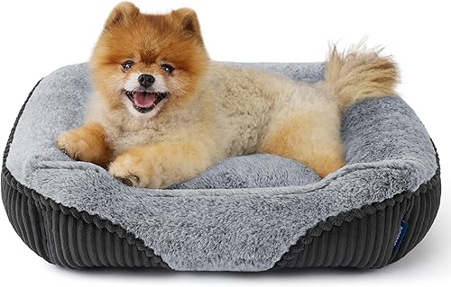 Miniatura 2 de Bedsure Cama lavable para perro pequeño y gato - Cama rectangular de felpa esponjosa para cachorros, cómodo forro polar de pana y parte inferior