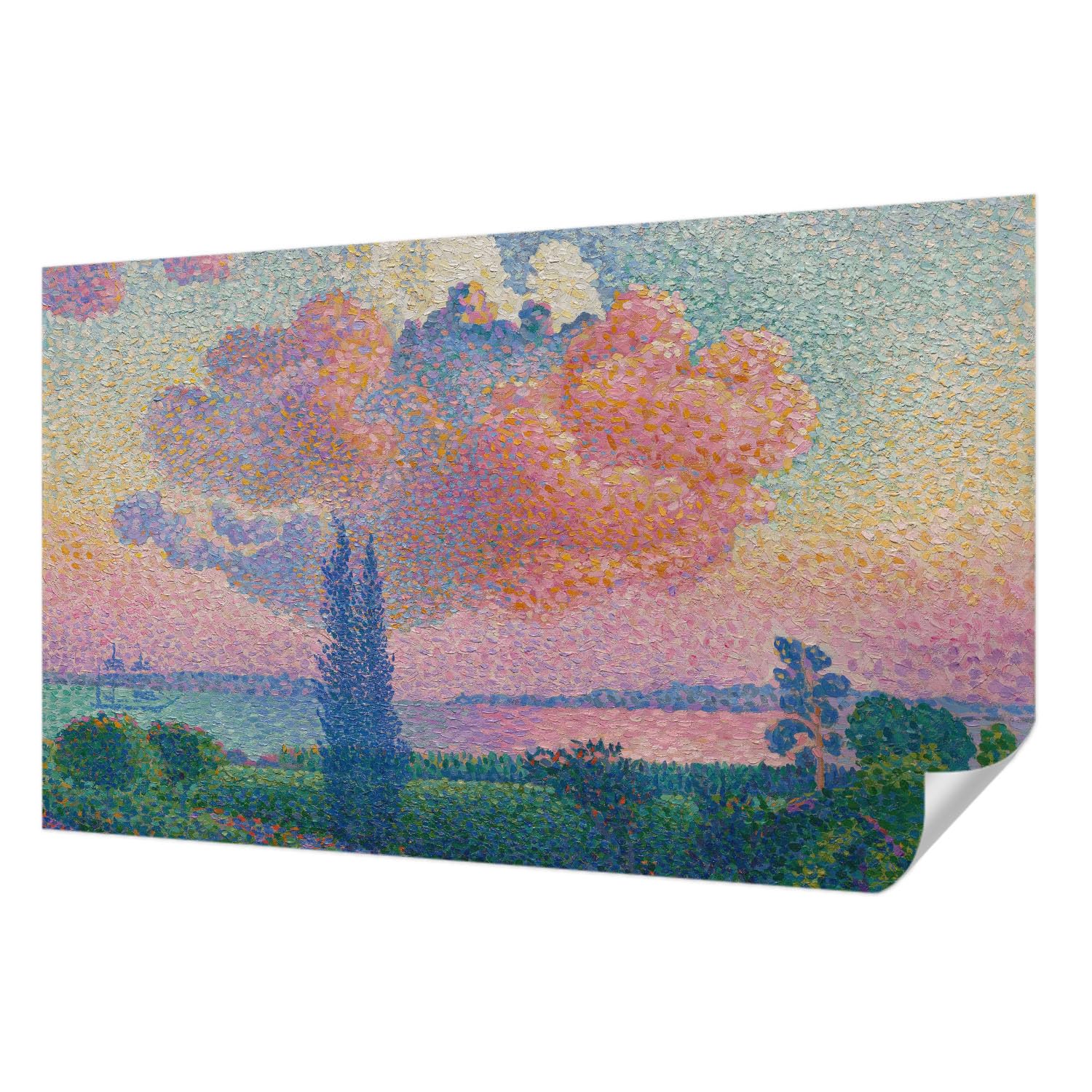Papier peint autocollant paysage coloré pour chambre et salon