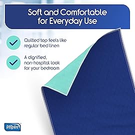 Inspire Waterproof Mattress Protector, Dark Colored to Hide Stains, Extra Large 34 x 54, Quilted Bed Pad for Incontinence Washable, for Adults and Kids
